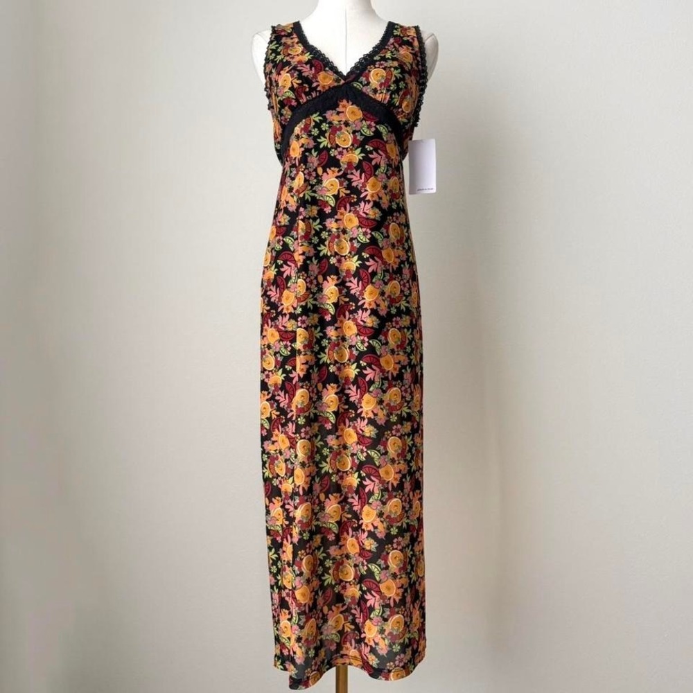 Stich & Pine Cottage Core Fairy Whimsy Maxi Dress M Boho Festival Layering Grung